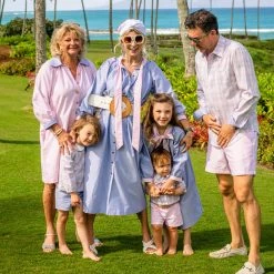 BURU Pink Label Clothing Bow Housecoat - Blue Oxford Cloth