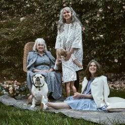 BURU Pink Label Reversible Car Coat - Blue Ticking & Floral Tops 31 BURU Pink Label Reversible Car Coat - Blue Ticking & Floral Tops