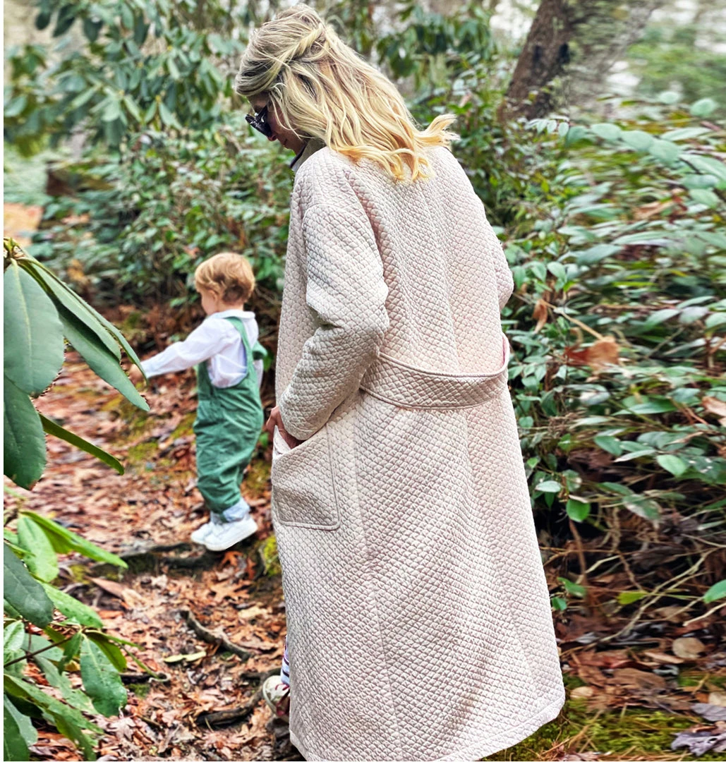 BURU White Label Open Car Coat - Quilted Fawn 11 BURU White Label Open Car Coat - Quilted Fawn