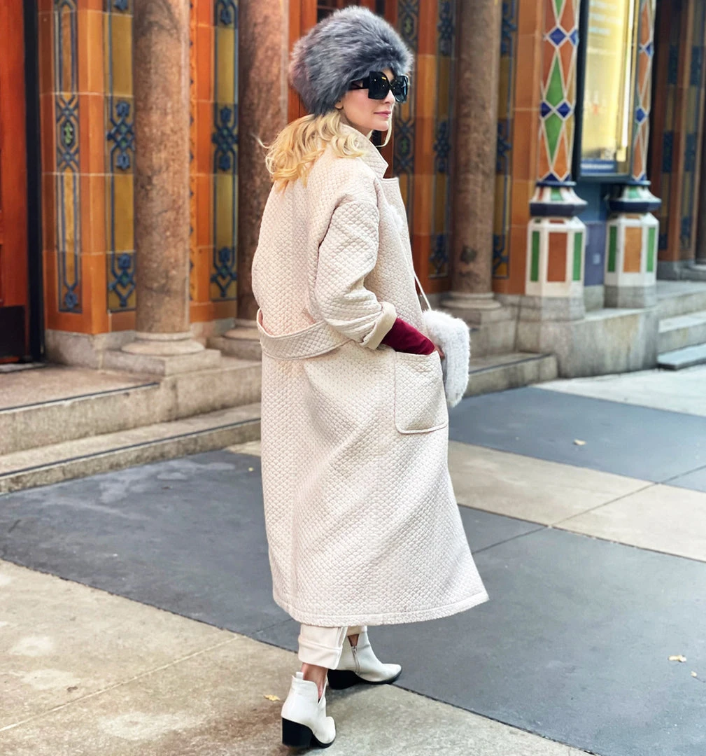 BURU White Label Open Car Coat - Quilted Fawn 10 BURU White Label Open Car Coat - Quilted Fawn