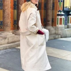 BURU White Label Open Car Coat - Quilted Fawn 18 BURU White Label Open Car Coat - Quilted Fawn