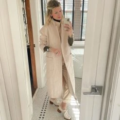 BURU White Label Open Car Coat - Quilted Fawn 26 BURU White Label Open Car Coat - Quilted Fawn