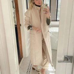 BURU White Label Open Car Coat - Quilted Fawn 20 BURU White Label Open Car Coat - Quilted Fawn