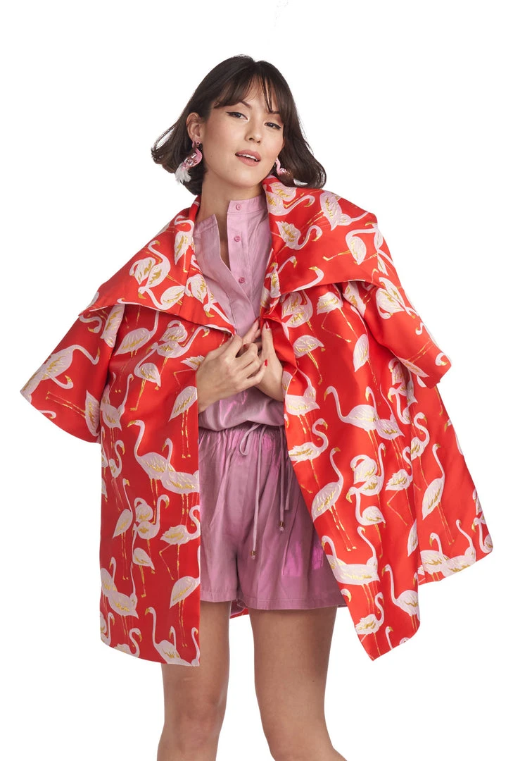 BURU White Label Flamingo Car Coat - Red 5 BURU White Label Flamingo Car Coat - Red