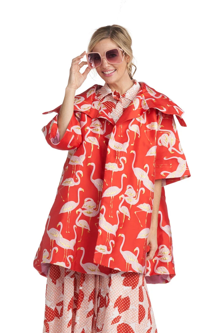 BURU White Label Flamingo Car Coat - Red 7 BURU White Label Flamingo Car Coat - Red