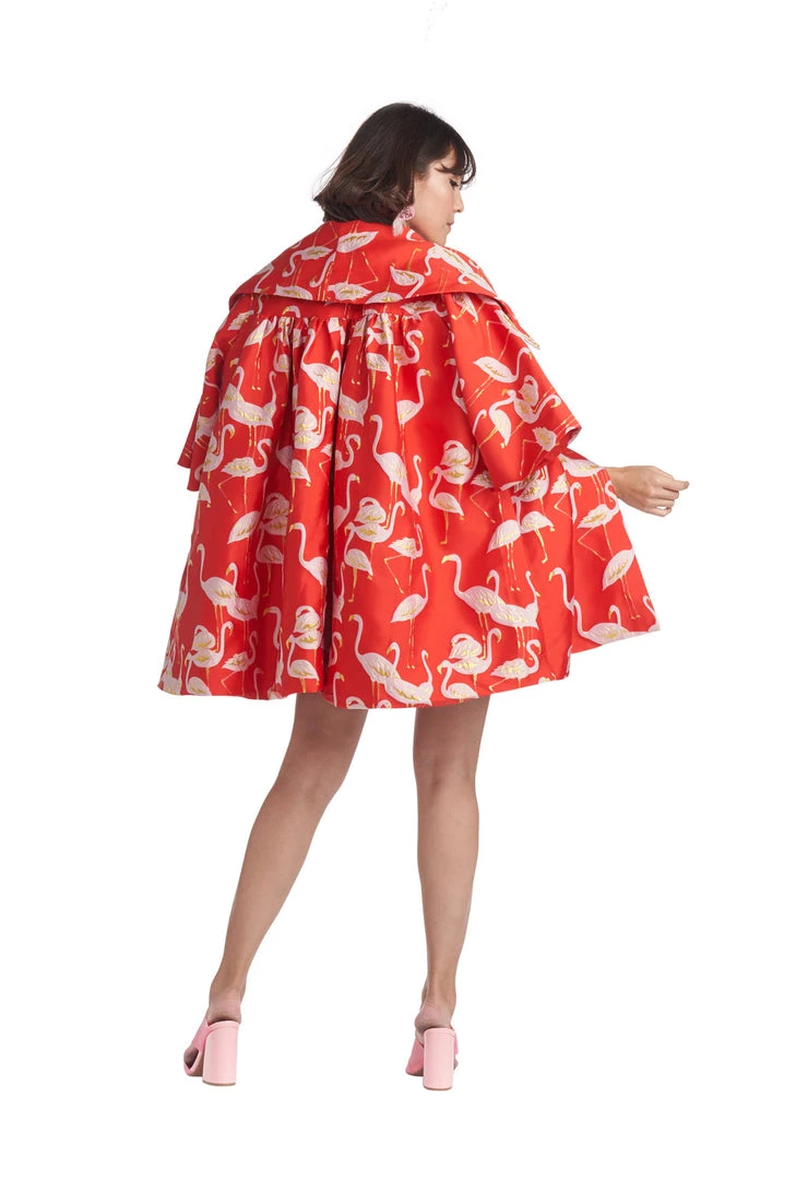 BURU White Label Flamingo Car Coat - Red 4 BURU White Label Flamingo Car Coat - Red