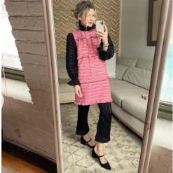 BURU White Label Peter Pan Collar Mini Dress - Rose & Black Fringe 22 BURU White Label Peter Pan Collar Mini Dress - Rose & Black Fringe