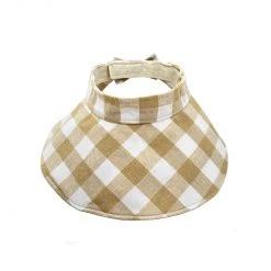 BURU Accessories Gingham Cotton Visor - Tan & White - Final Sale