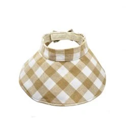 BURU Accessories Gingham Cotton Visor - Tan & White - Final Sale