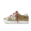 Buru Accessories Loungewear Star Gaze Glitter Sneakers - Gold With Crimson Laces