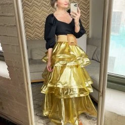 BURU Pink Label Tops Balloon Sleeve Bustier - Black