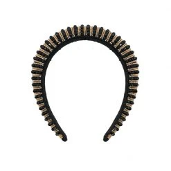 BURU Accessories Beaded Headband - Black & Gold Stripe