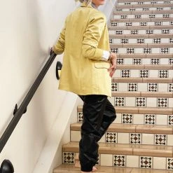 BURU White Label Double-Breasted Blazer - Gold Satin Clothing