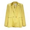 BURU White Label Double-Breasted Blazer - Gold Satin Clothing