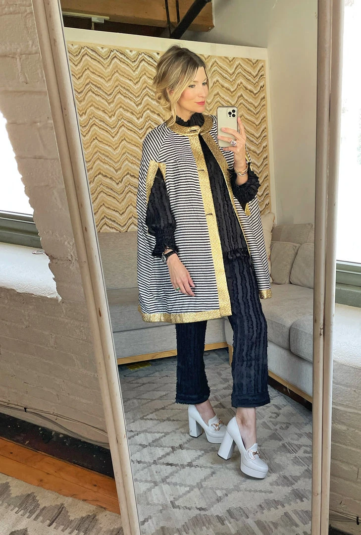 BURU White Label Mama Cape - Gold Tweed Tops 9 BURU White Label Mama Cape - Gold Tweed Tops