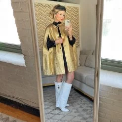 BURU White Label Mama Cape - Gold Tweed Tops 22 BURU White Label Mama Cape - Gold Tweed Tops