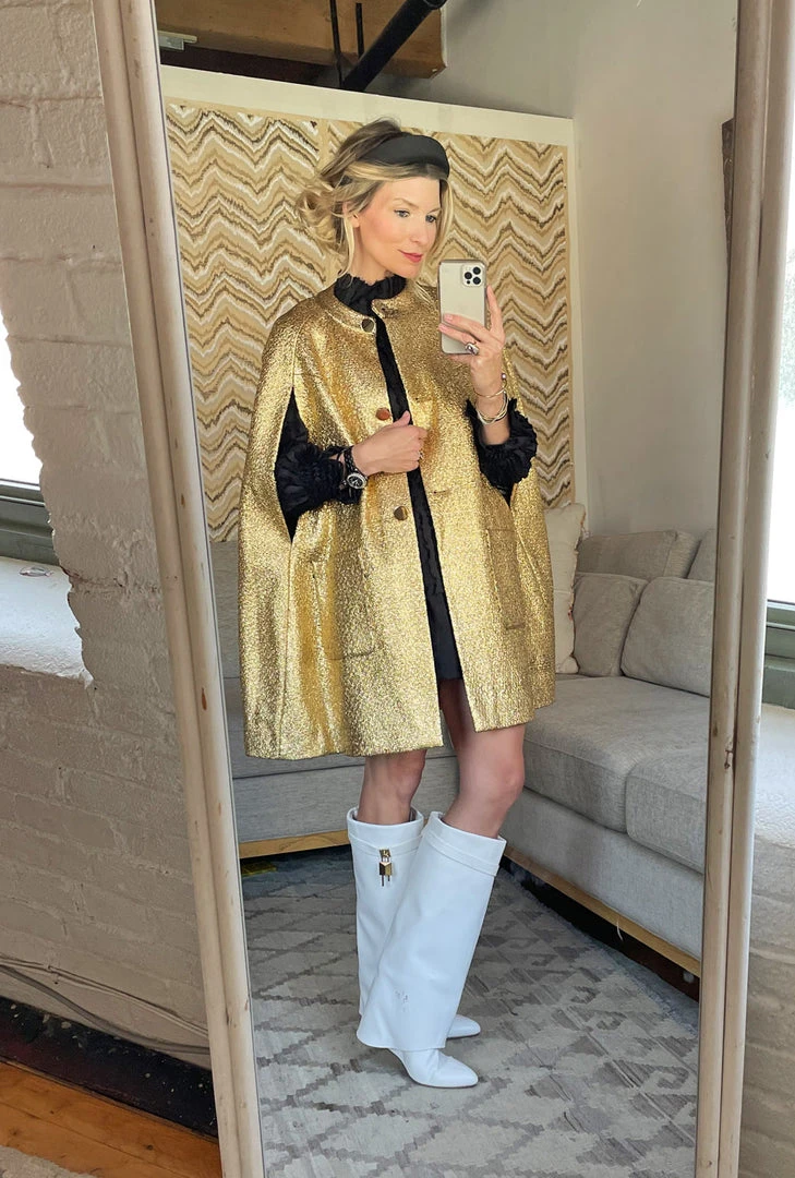 BURU White Label Mama Cape - Gold Tweed Tops 8 BURU White Label Mama Cape - Gold Tweed Tops