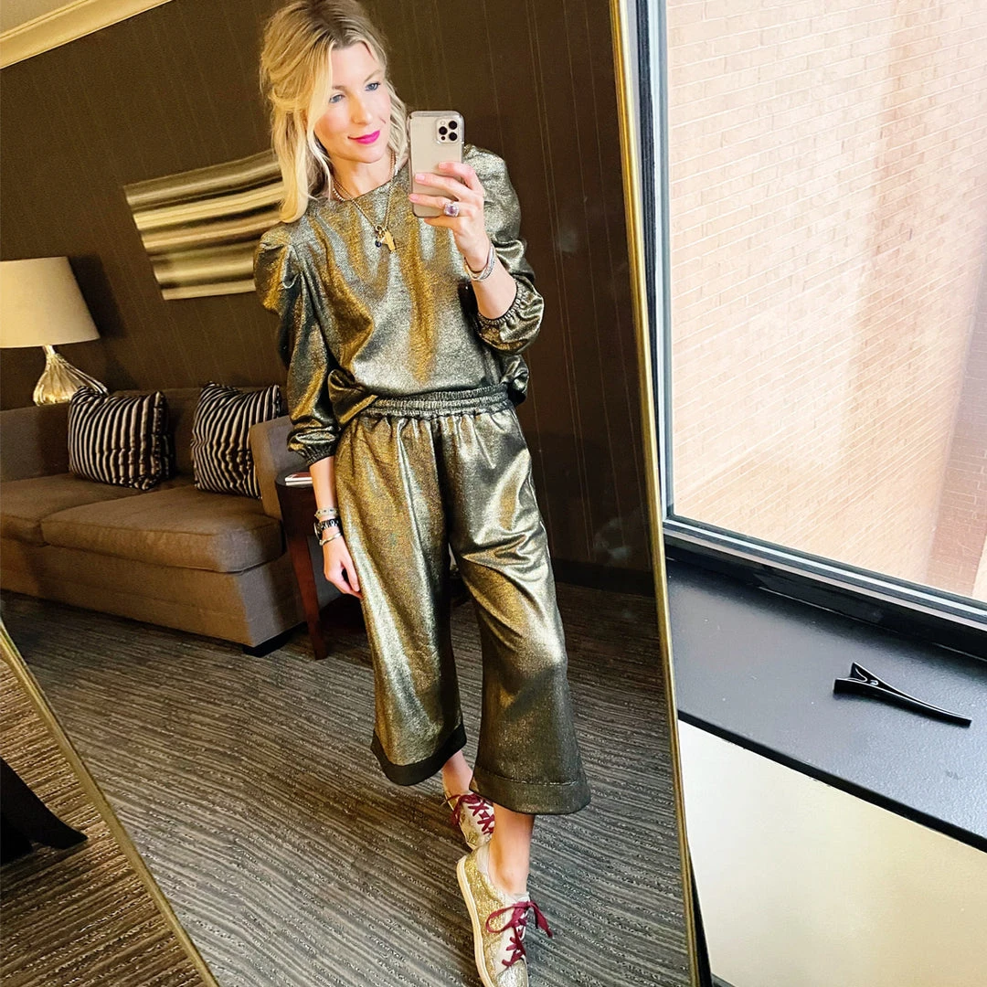 BURU Pink Label Clothing BURU X JUJU Long Puff Sleeve Top - Gold Knit 6 BURU Pink Label Clothing BURU X JUJU Long Puff Sleeve Top - Gold Knit