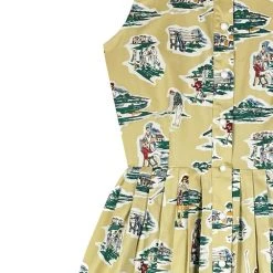 BURU Pink Label Sleeveless Shirtdress - Golfers Print Clothing