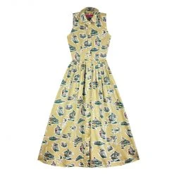 BURU Pink Label Sleeveless Shirtdress - Golfers Print Clothing