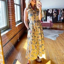 BURU Pink Label Sleeveless Shirtdress - Golfers Print Clothing