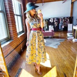 BURU Pink Label Sleeveless Shirtdress - Golfers Print Clothing