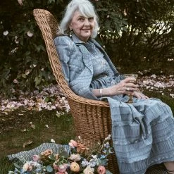 BURU Pink Label Long Sleeve Shirtdress - Blue Textured Rose