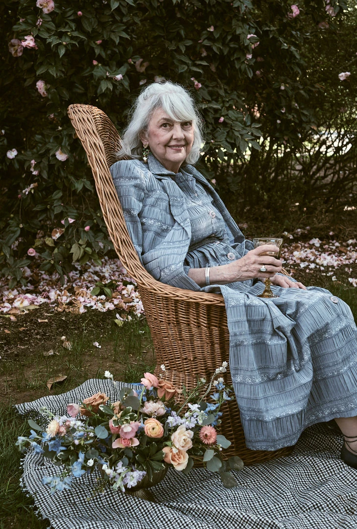 BURU Pink Label Long Sleeve Shirtdress - Blue Textured Rose 4 BURU Pink Label Long Sleeve Shirtdress - Blue Textured Rose