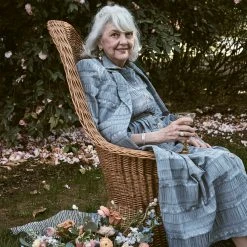 BURU Pink Label Long Sleeve Shirtdress - Blue Textured Rose 24 BURU Pink Label Long Sleeve Shirtdress - Blue Textured Rose