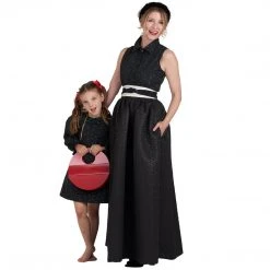 BURU Pink Label Mini Me A-Line Dress - Black & Green Dot