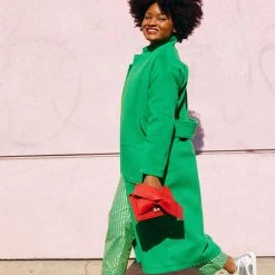 BURU White Label Open Car Coat - Green FauxMO Clothing