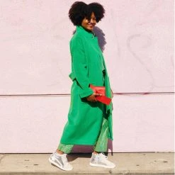 BURU White Label Open Car Coat - Green FauxMO Clothing