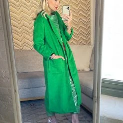 BURU White Label Open Car Coat - Green FauxMO Clothing