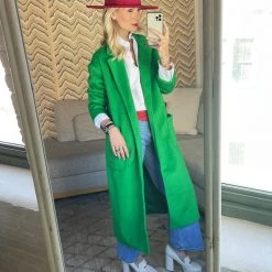 BURU White Label Open Car Coat - Green FauxMO Clothing