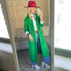 BURU White Label Open Car Coat - Green FauxMO Clothing