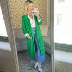 BURU White Label Open Car Coat - Green FauxMO Clothing