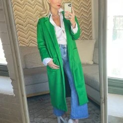 BURU White Label Open Car Coat - Green FauxMO Clothing