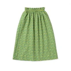 BURU White Label Smocked Waist Circle Skirt - Green Jacquard Clothing