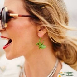 Buru Accessories Floral Hoops - Green