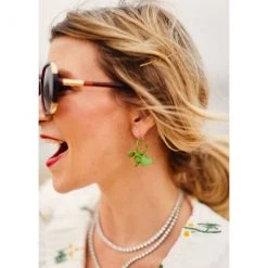 Buru Accessories Floral Hoops - Green