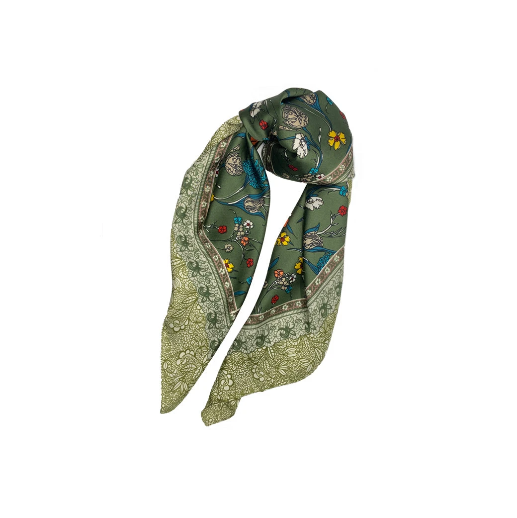 Buru Accessories Le Fleur Scarf - Green 4 Buru Accessories Le Fleur Scarf - Green