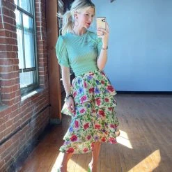 BURU Pink Label BURU X TSCS Ruffled Party Skirt - Signature Floral