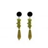 Buru Accessories Stacked Stone Earrings - Green 2 Buru Accessories Stacked Stone Earrings - Green