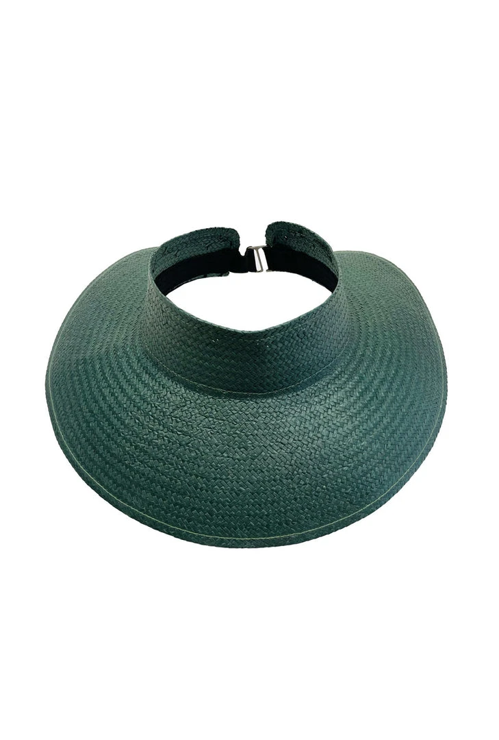 BURU Accessories Raffia Wrap-Up Visor - Green 3 BURU Accessories Raffia Wrap-Up Visor - Green