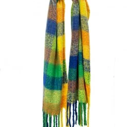 Outlet Vive In Style Store 26 Buru Accessories Outerwear Pop Of Color Scarf - Green Plaid