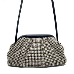 BURU Accessories Houndstooth Pouf - Black And Brown