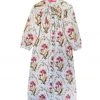 BURU Pink Label Bow Housecoat - Blue Floral Clothing 2 BURU Pink Label Bow Housecoat - Blue Floral Clothing