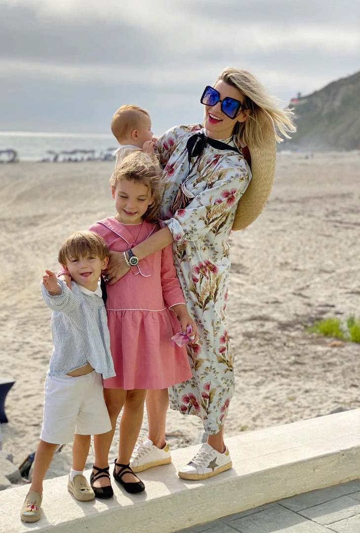 BURU Pink Label Bow Housecoat - Blue Floral Clothing 4 BURU Pink Label Bow Housecoat - Blue Floral Clothing