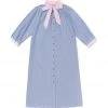 BURU Pink Label Clothing Bow Housecoat - Blue Oxford Cloth