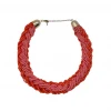 Buru Accessories Braided Beaded Necklace - Coral & Pink